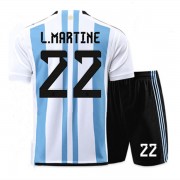 Argentina Barn Landslagsdrakter VM 2022 Lisandro Martinez 22 Hjemmedrakt..